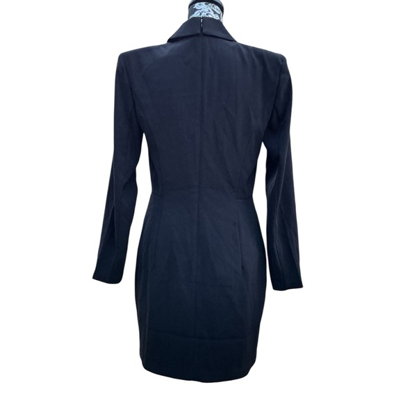 Express Black Mini Blazer Dress - Tailored V-Neck - Picture 3 of 5